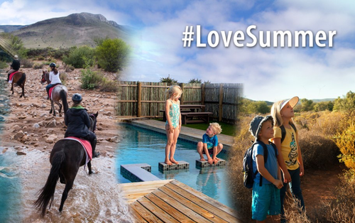 Kids enjoying horse riding, a swimming pool and nature in general.  Cape Nature want to promote their child friendly accommodation with their awesome summer activities