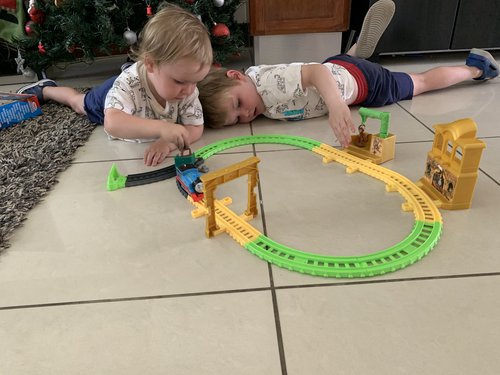 Playing with Thomas the Tank Engine
